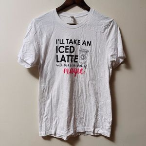 White Graphic Tee with Red Accents